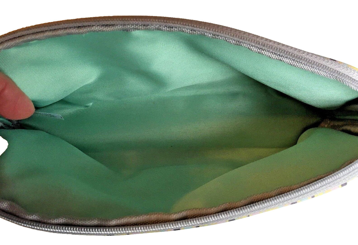 Silver Mothers Day Cosmetic Makeup Bag with Pastel Ribbons - Avon