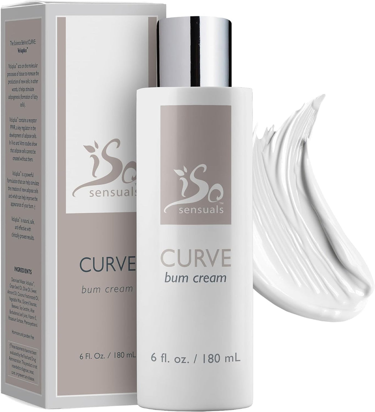 Butt Enhancement Cream for Natural Curves and Plumping - 2 Month Supply