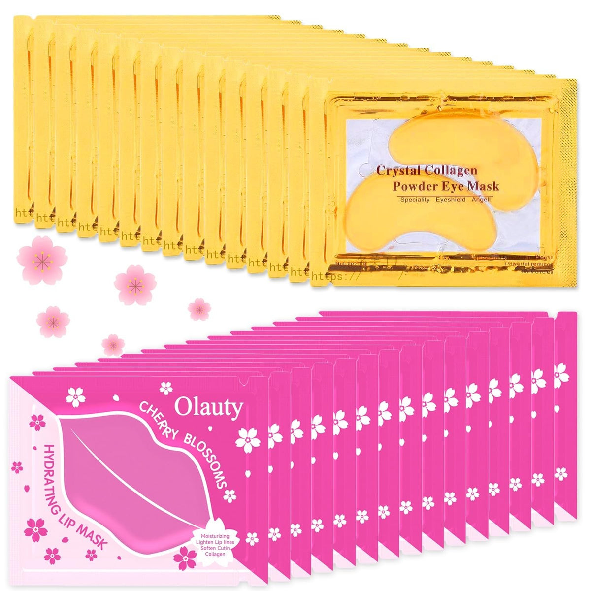 Luxury Gold Eye & Collagen Lip Mask Set - 15 Pairs for Anti-Aging & Hydration