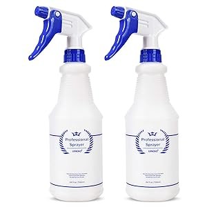 All-Purpose 24 Oz Plastic Spray Bottles - Chemical Resistant Leak-Proof Mister Set