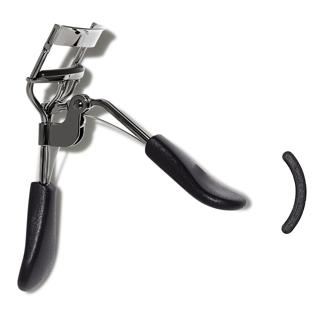 Silver Pro Eyelash Curler with Extra Rubber Pad - Long Lasting Curl, Cruelty-Free