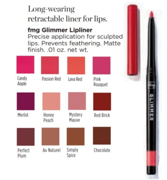 Set of 6 Avon Glimmer Retractable Lip Liners - Merlot, Fresh Colors