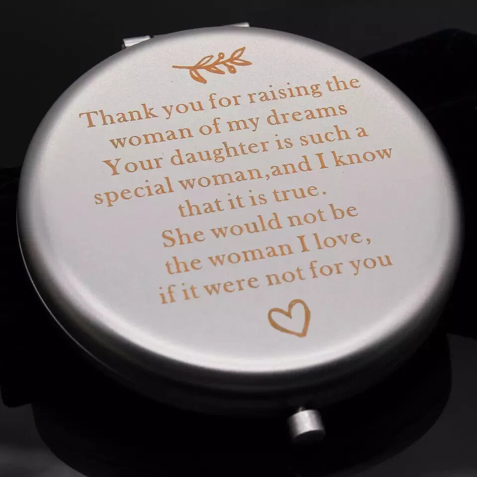 Travel Compact Pocket Mirror for Mother of the Bride - Engraved Gift