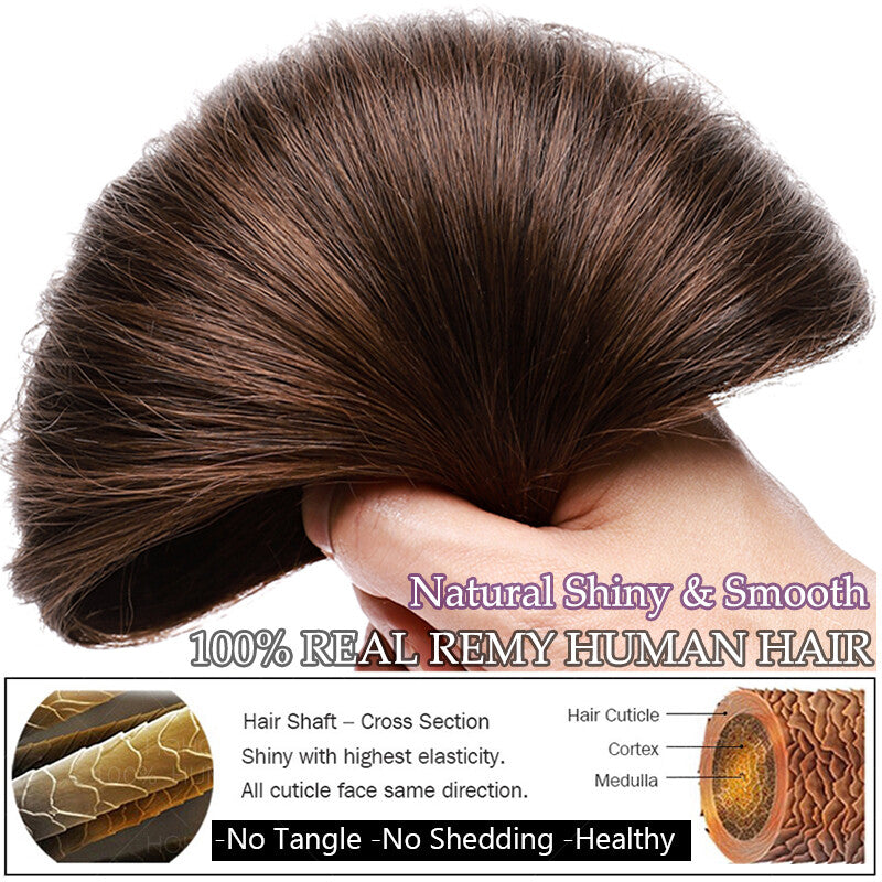 Russian Clip-In Hair Extensions 100% Remy Human Hair Full Head Long-Medium