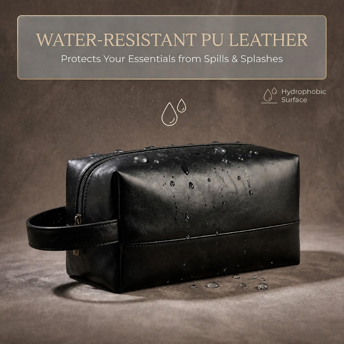 Water-Resistant Men’s Toiletry Bag Dopp Kit with Large Opening