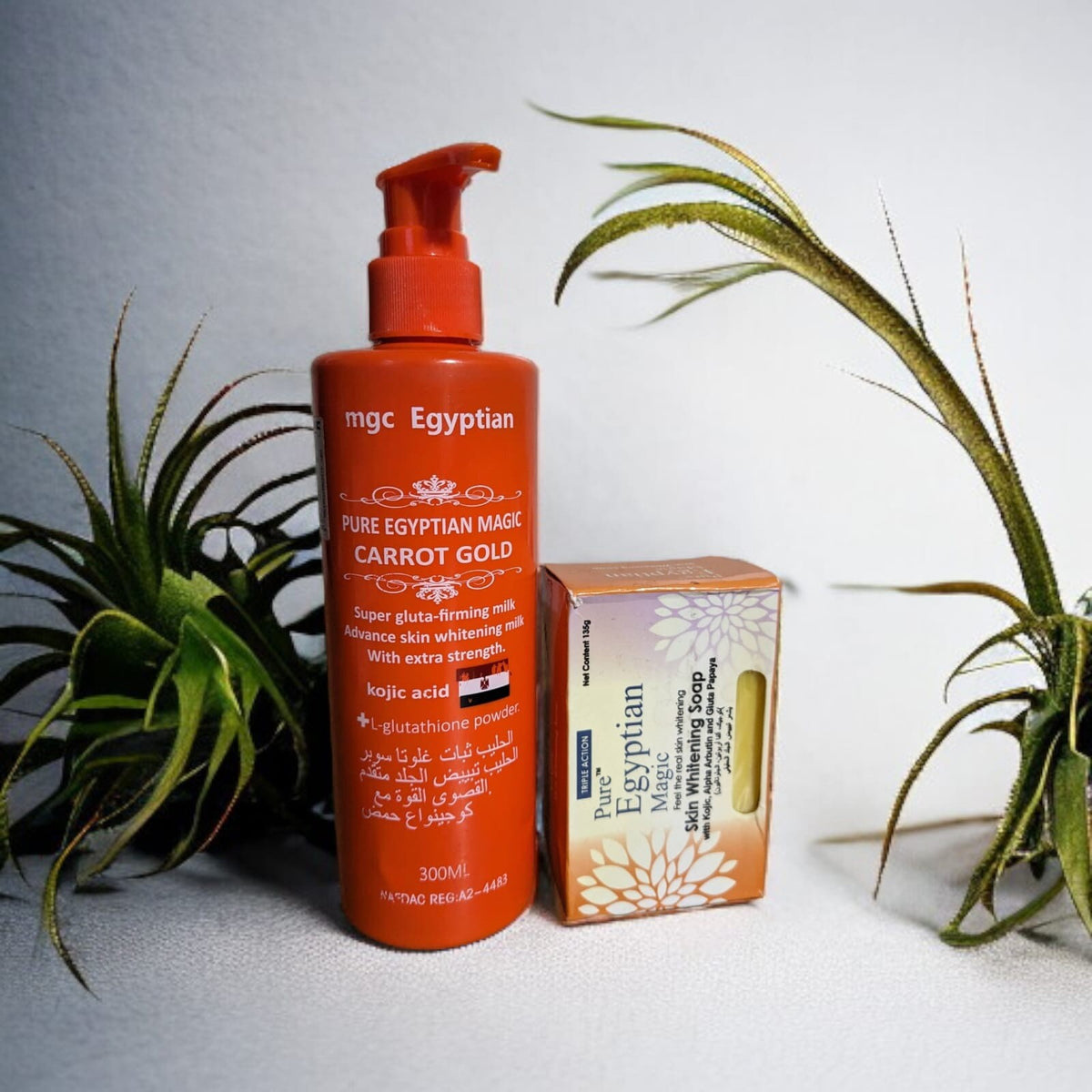 Egyptian Carrot Gold Lotion & Arbutin Soap Set - Moisturizing & Blemish Care