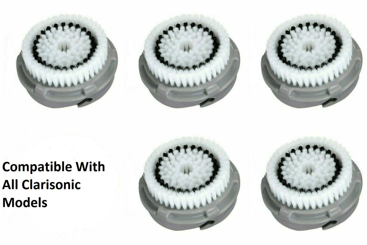 5-Pack Facial Brush Head Replacements for Clarisonic Mia Aria & All Devices