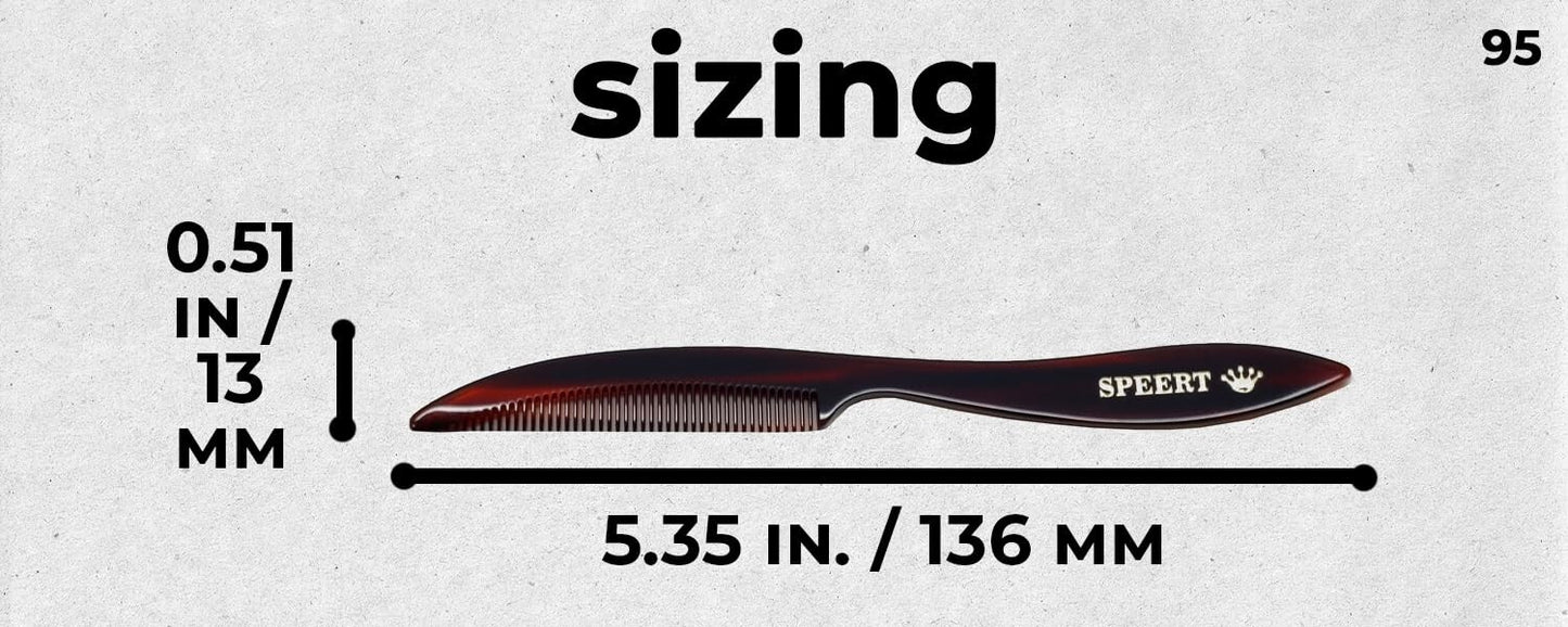 Swiss Handmade Moustache & Beard Travel Comb - 5.5 Inch Cellulose Acetate