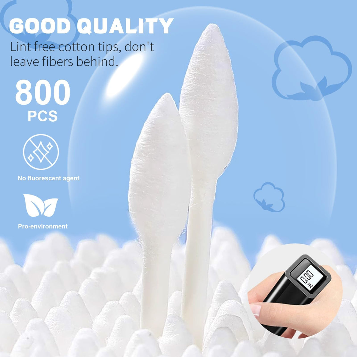 Double Pointed Cotton Swabs for Makeup and Precision Cleaning - 800 Pieces
