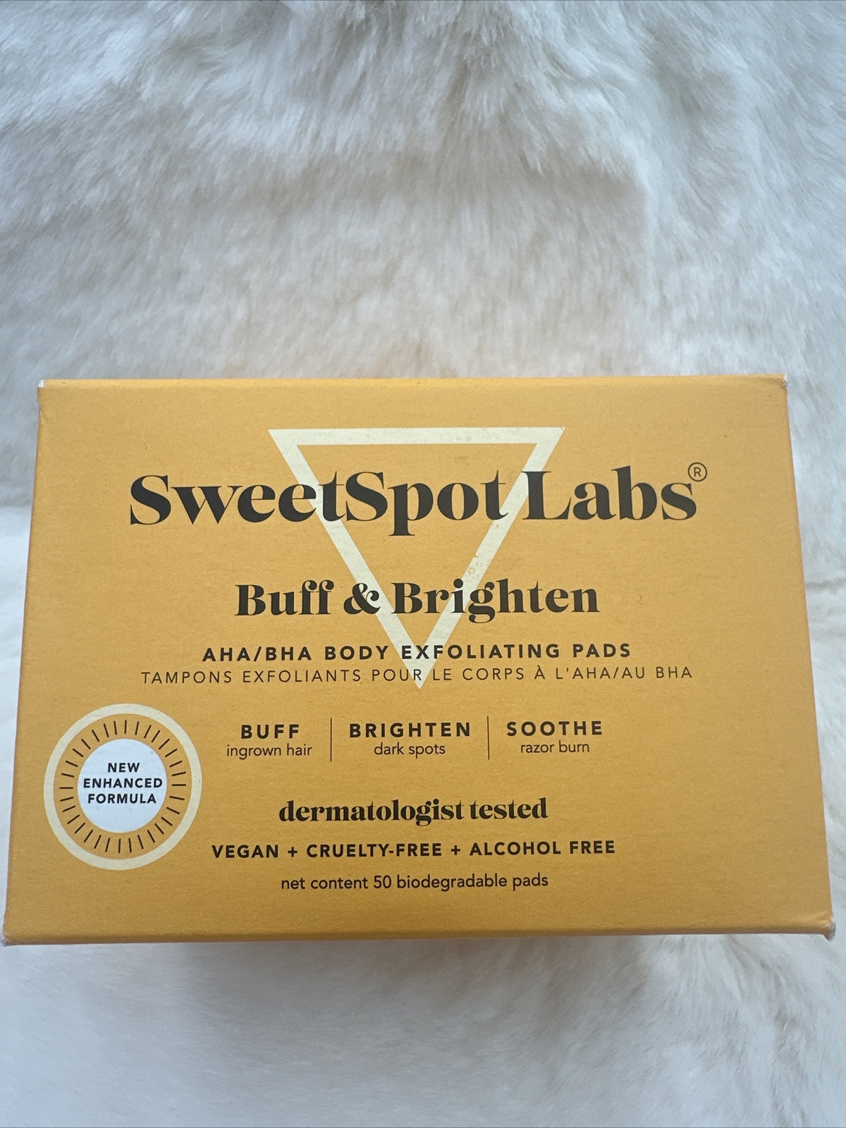 SweetSpot Labs Buff & Brighten AHA/BHA Body Exfoliating 50 Pads - New