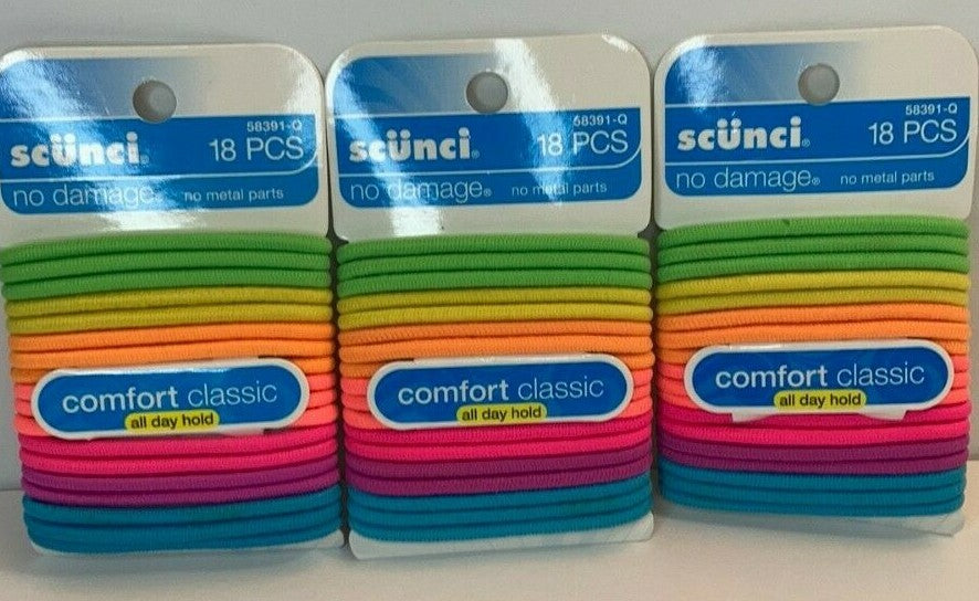 Scunci No Damage All Day Hold Hair Ties Ponytail Holder Elastics