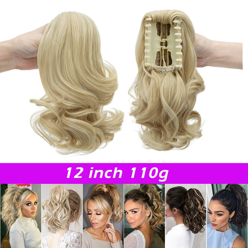26-Inch Real Human Hair Ponytail Extension with Claw Clip - Thick Hairpiece