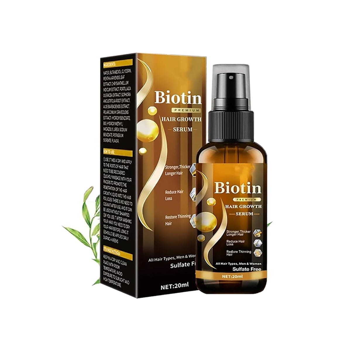Biotin Hair Growth Serum, Spray, Ginseng Root Extract, Ginger