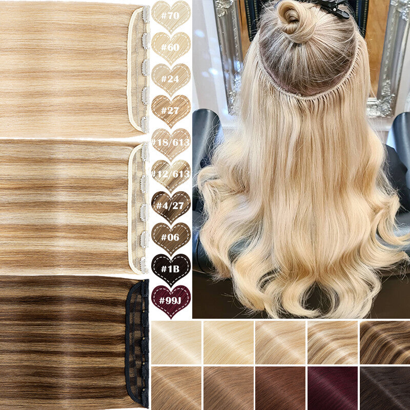 Clip-In Hair Extensions One Piece Thick 100% Remy - Full Head Highlight