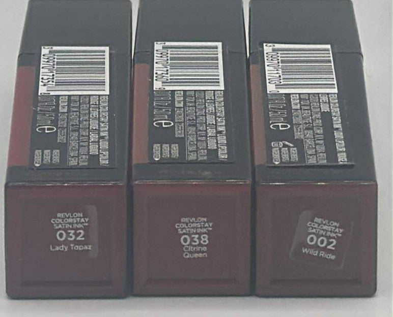 Revlon Colorstay Satin Ink Lipstick - 3 Shades, 0.17 FL OZ Each, Sealed & New