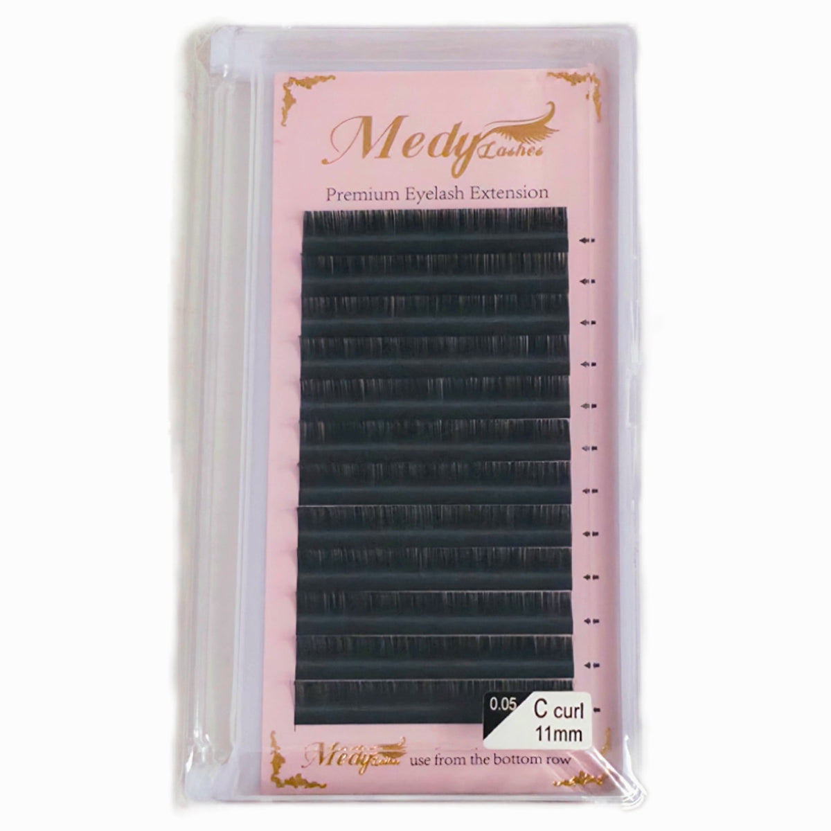 Black C Curl Eyelash Extensions 11mm 0.05 Premium False Lashes for Volume