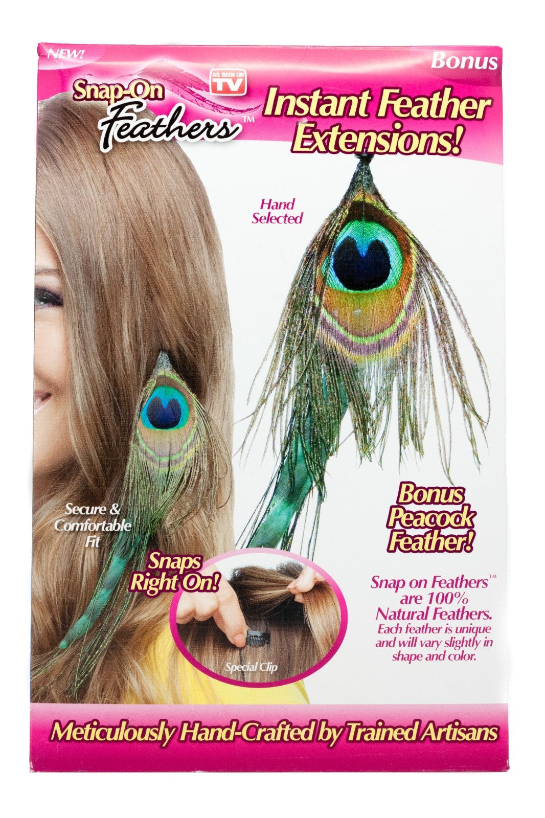 Hair Extensions Style As Seen On 5 Pack Snap Feathers Peacock Clip