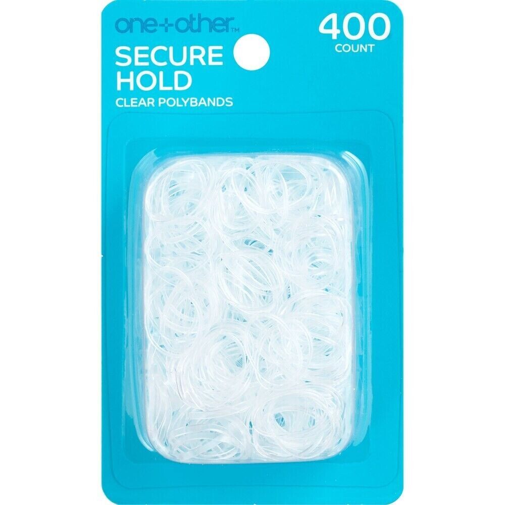 Clear Polyband Elastic Hair Tie Secure Hold Poly Band 1200 Count Total