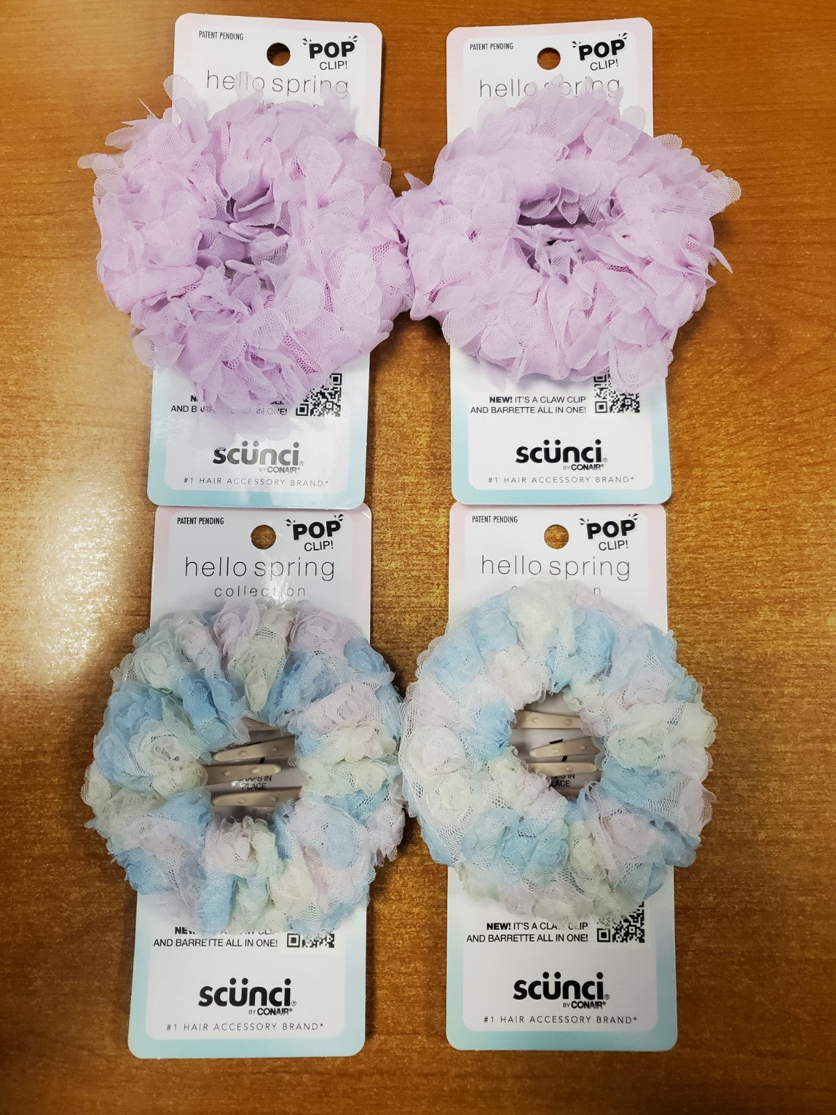 4 Pack: Scunci Pop Clip Purple & Light Pastel Claw Barrette
