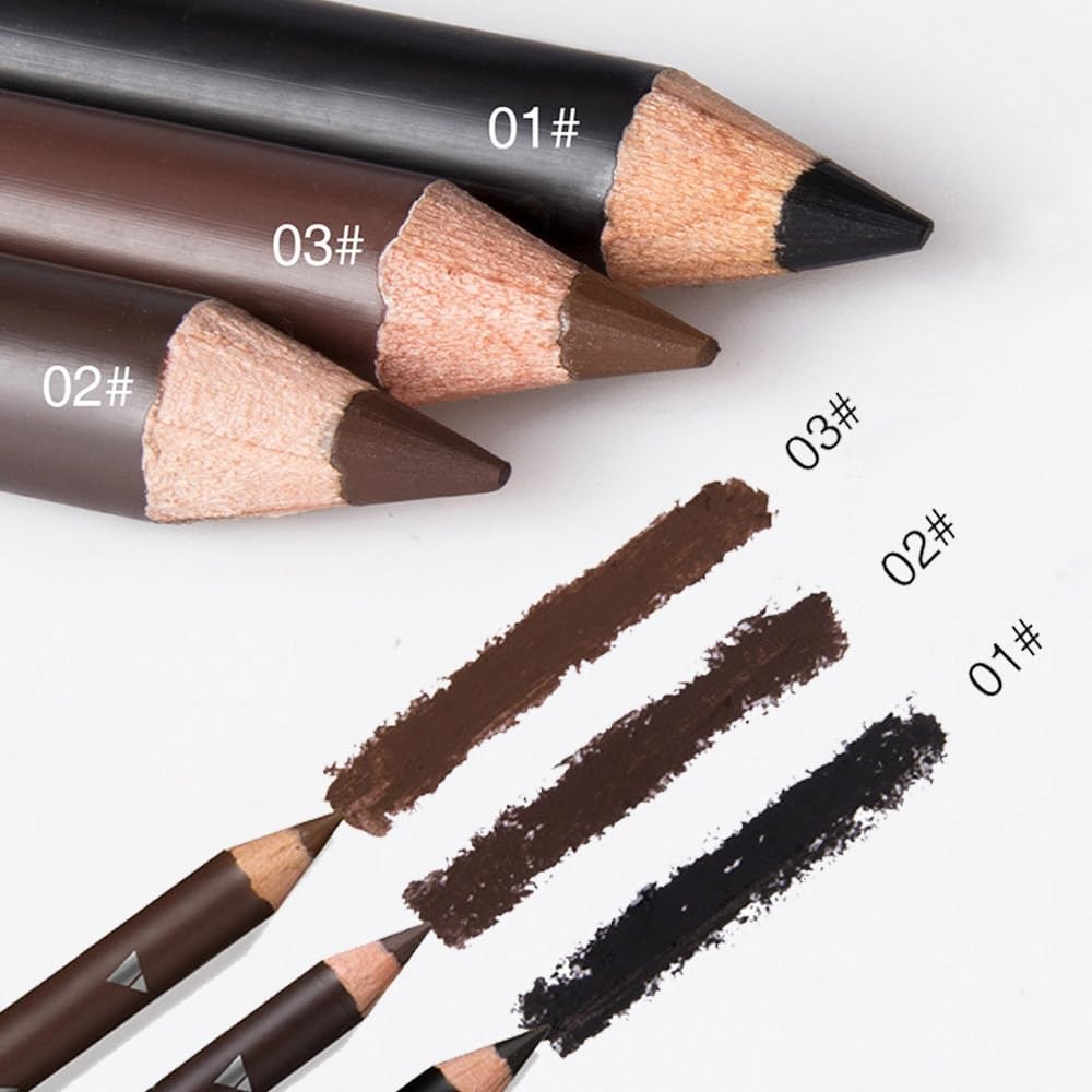 Dark Brown Eyebrow Pencil Set - 12 Pencils for Natural Makeup & Eyeliner