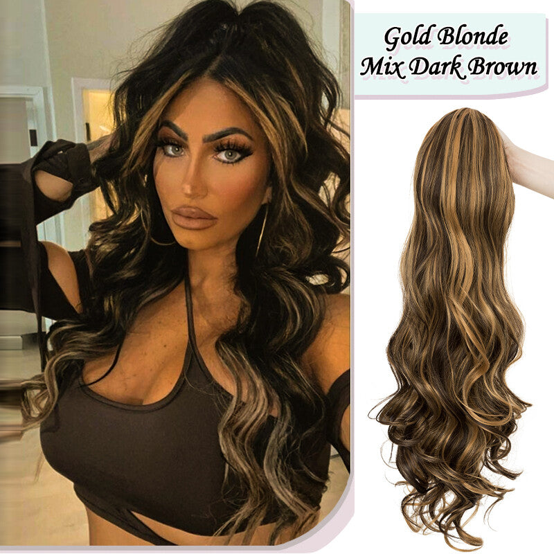 Long Wavy Clip-In Ponytail Hair Extension - Thick Natural Look
