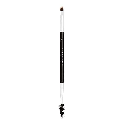 Duo Brow and Eye Liner Brush with Angled Flat Tip and Spooley - Makeup Tool