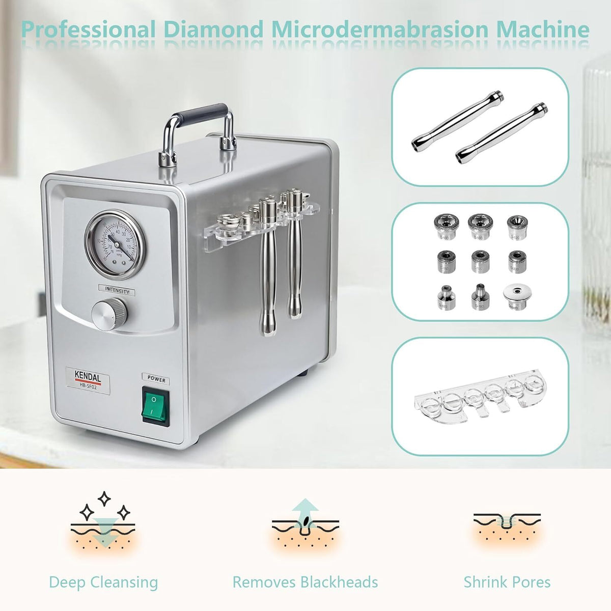 Professional Diamond Microdermabrasion Facial Machine with Power Suction