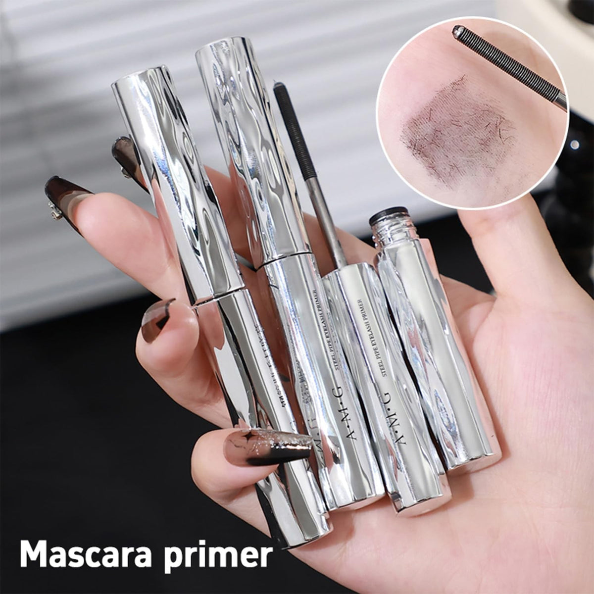 Waterproof Tubular Eyelash Primer & Curl Mascara with Metal Wand