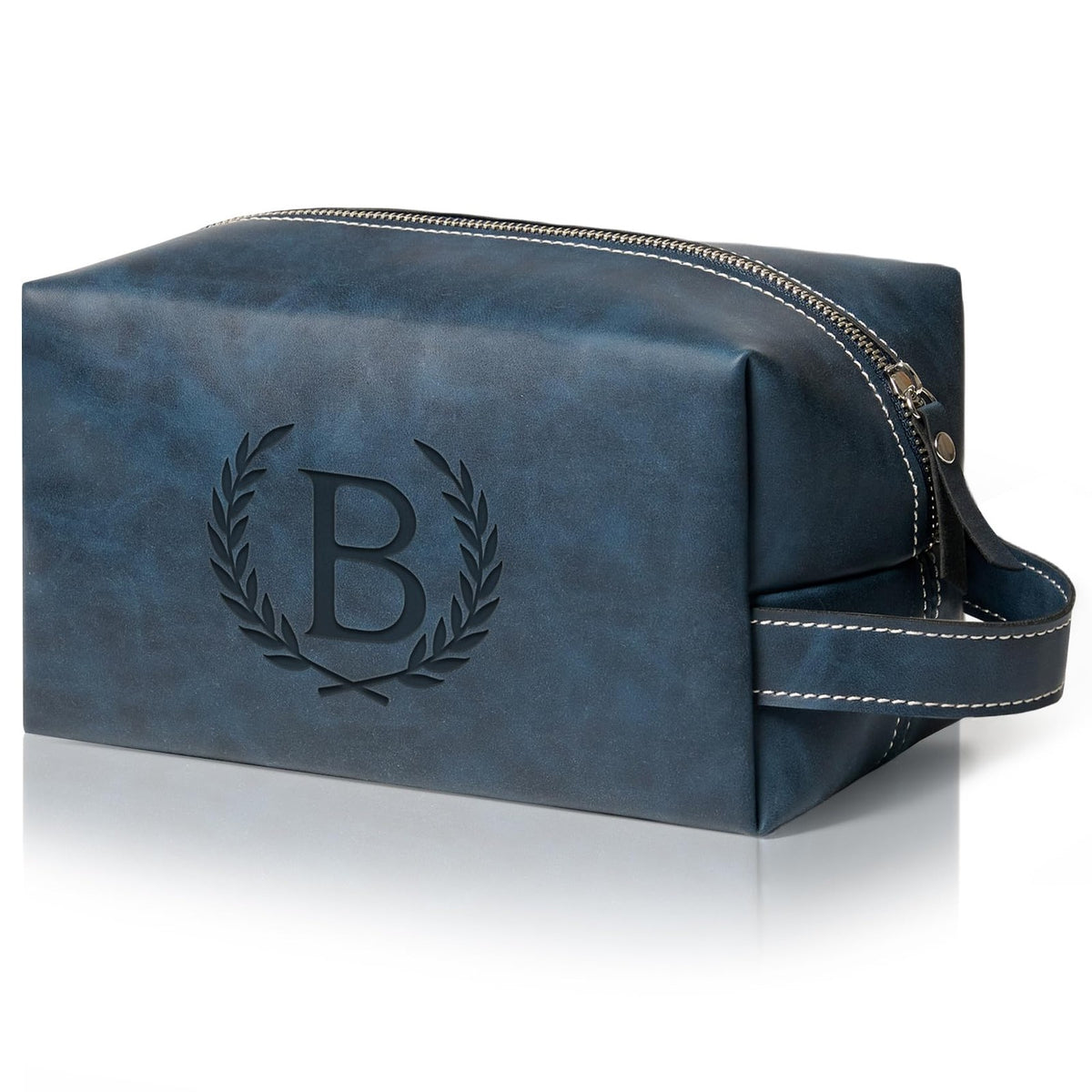 Personalized Travel Toiletry Bag for Men - Waterproof PU Leather Gift with Engraved Initials