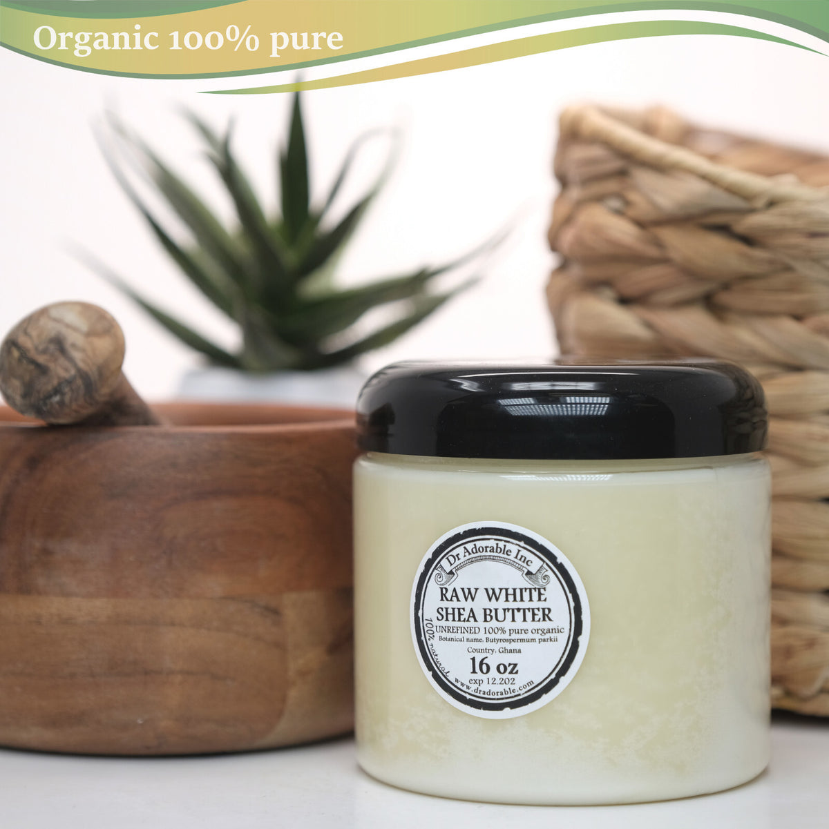 Unrefined White Shea Butter - 100% Organic Raw