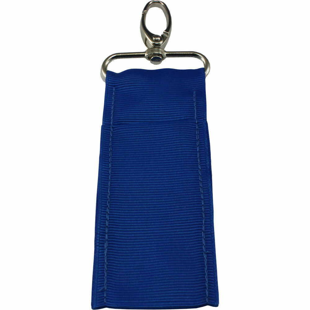 Blue Nylon Lipstick & Lip Balm Holder Keychain with Metal Clip