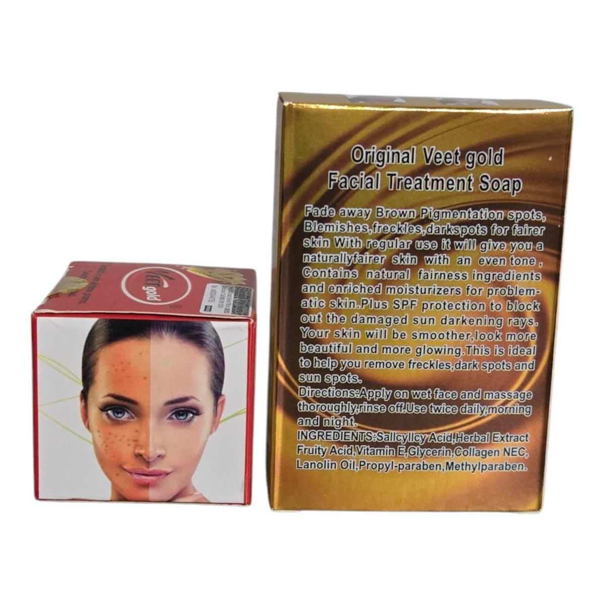 Veet Gold Gluta White Face Cream & Soap Combo for Brightening & Skin Care