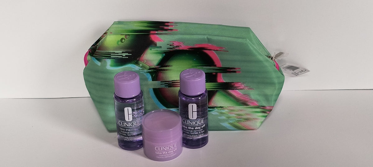 Clinique Makeup Remover & Cleansing Balm Set with Cosmetic Bag - 4 Items