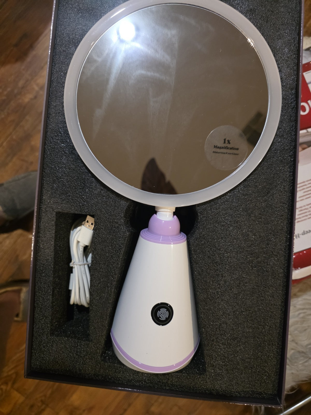 Desktop Makeup Mirror with 1X & 15X LED Magnification
