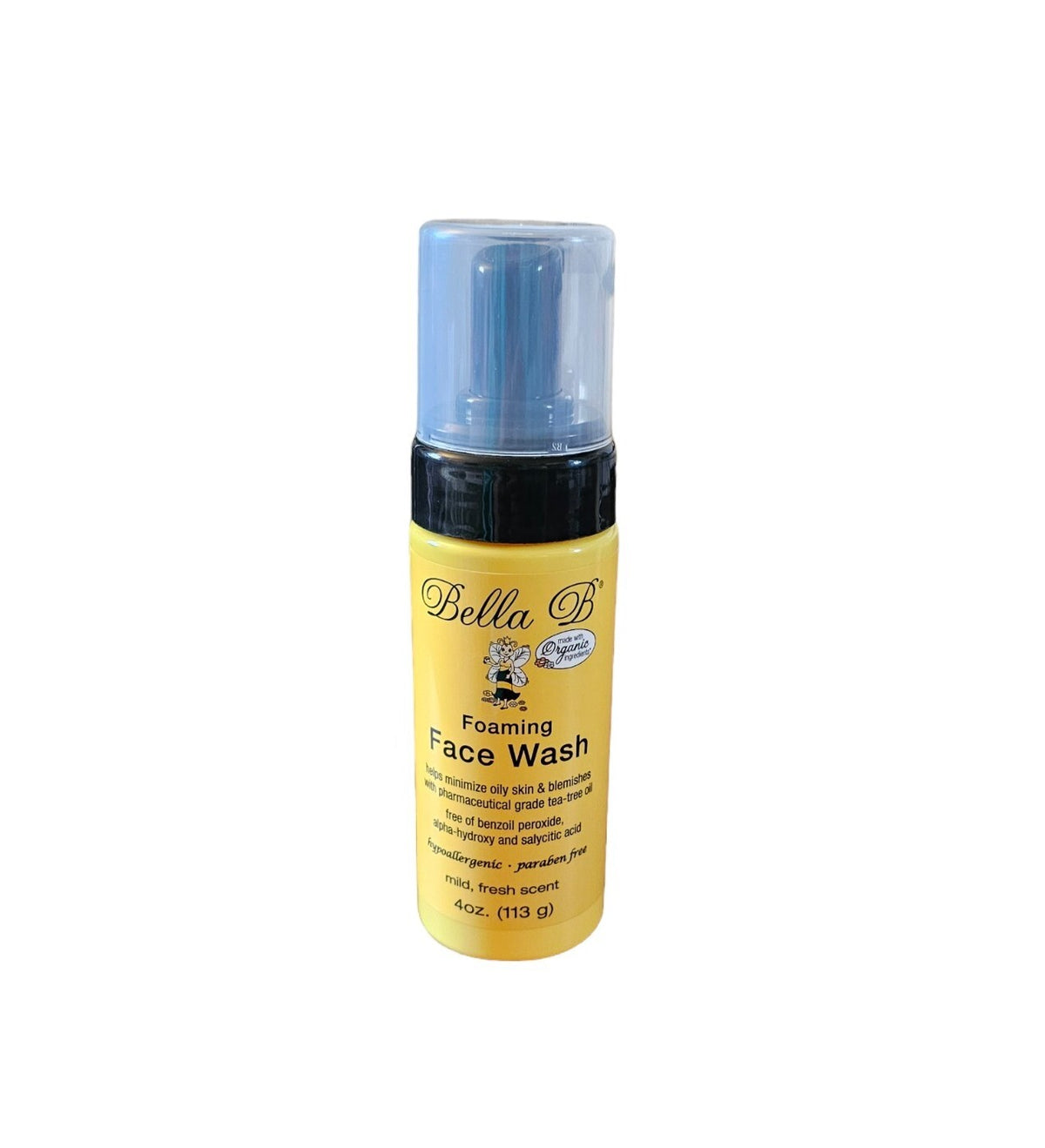 Foaming Face Wash with Tea Tree Oil - Organic, Hypoallergenic, 4 Oz