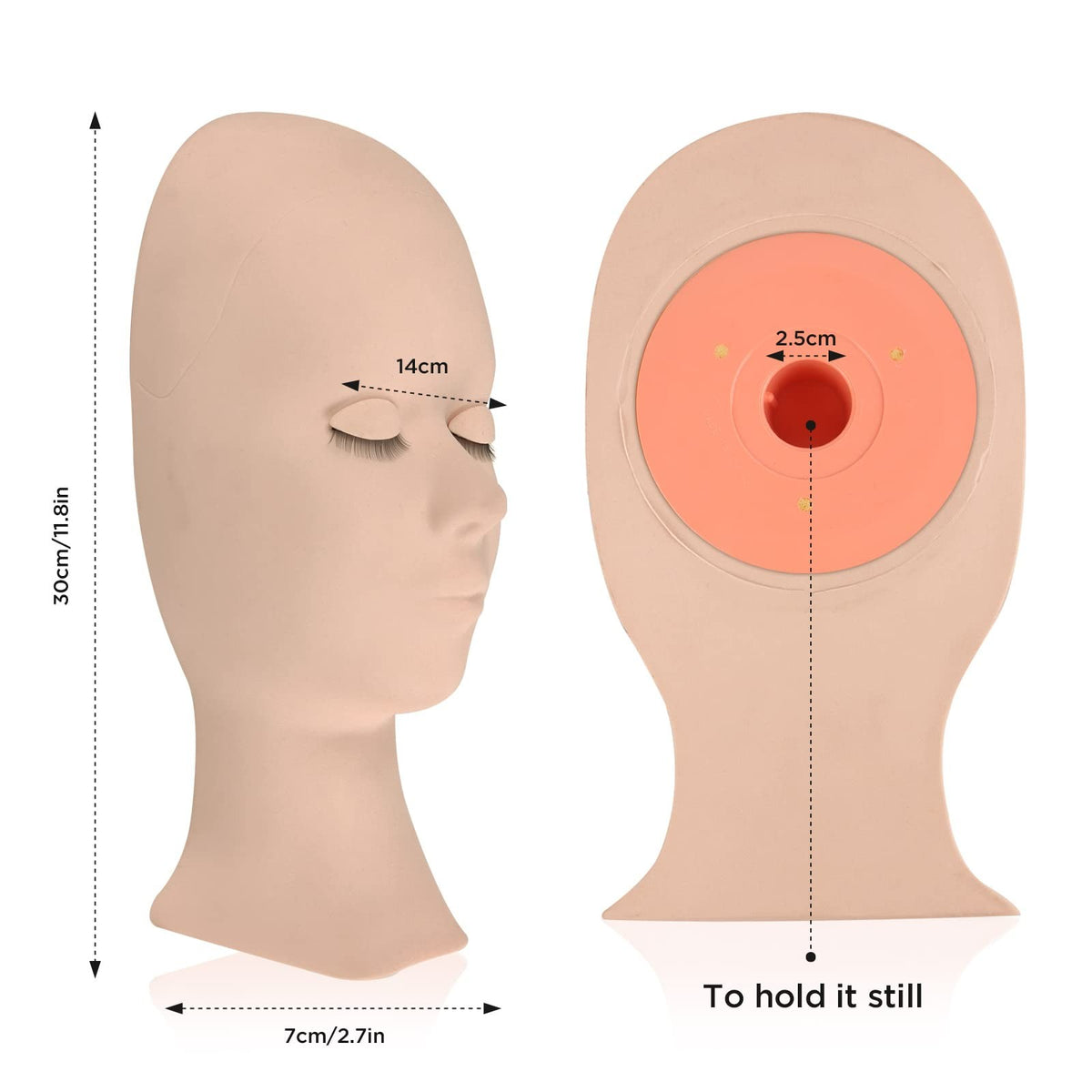 Lash Mannequin Head for Eyelash Extension Practice with 4 Replaced Eyelids