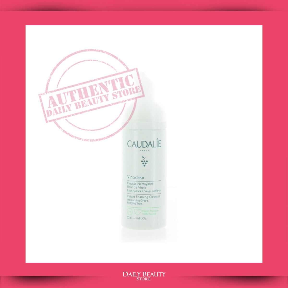 Facial Cleanser for All Skin Types - Caudalie Vinoclean Instant Foaming 50ml
