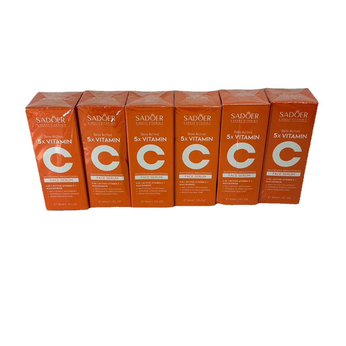 6-Pack Vitamin C Brightening Face Serum 30ml - Whitening & Skin Glow