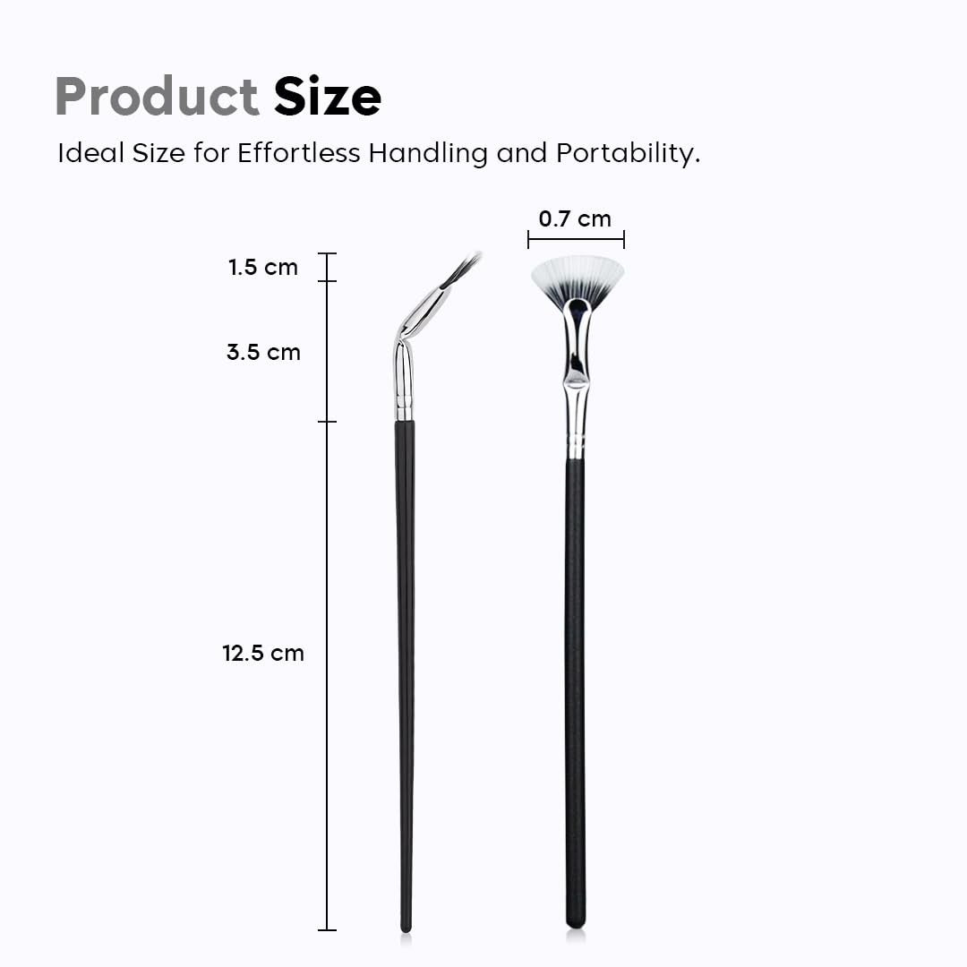 Angled Fan Mascara Brush Set - Precision Lash Fan Brushes for Voluminous & Natural Looks