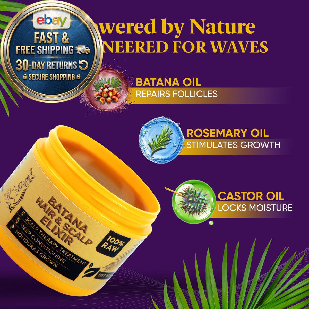 Wave Pomade for Black Men Hair 4 oz Deep Control & Moisture - Cocoa Brown
