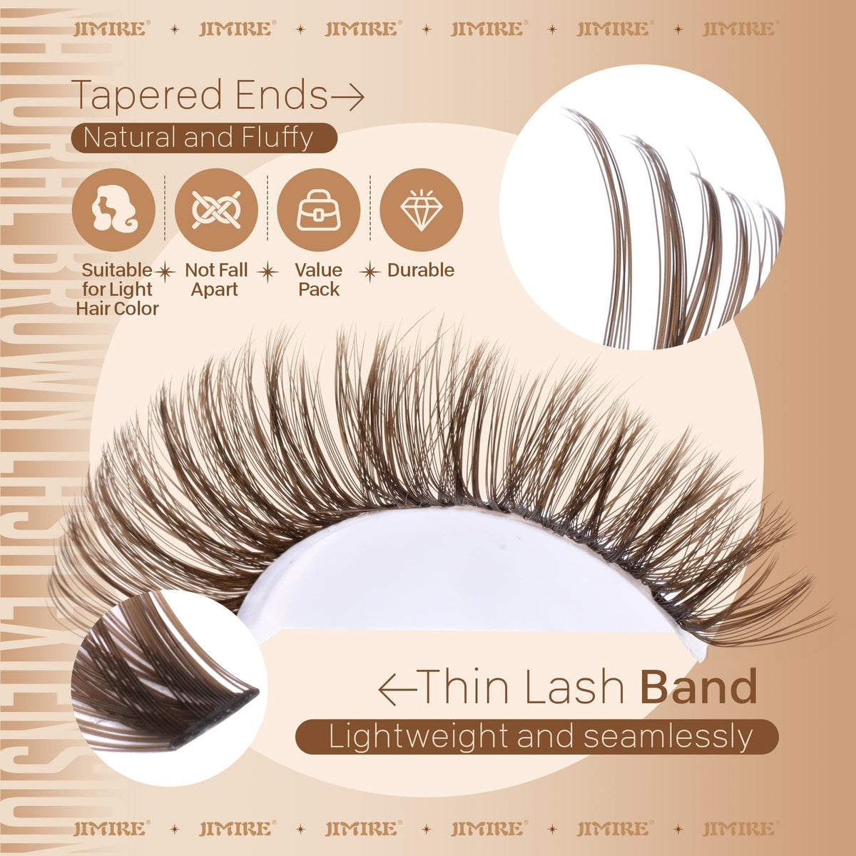 Brown Eyelash Clusters Set - 6 Styles Mixed D Curly Lash Extensions 476 pcs