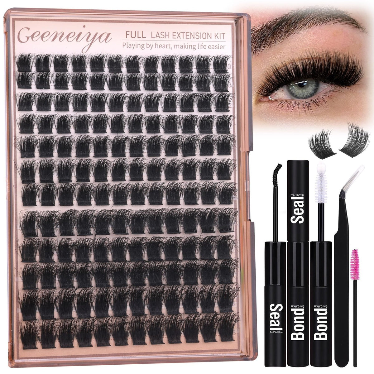Lash Extension Clusters Kit - Thick 50 Count Mink Feel Wispy Eyelash Set
