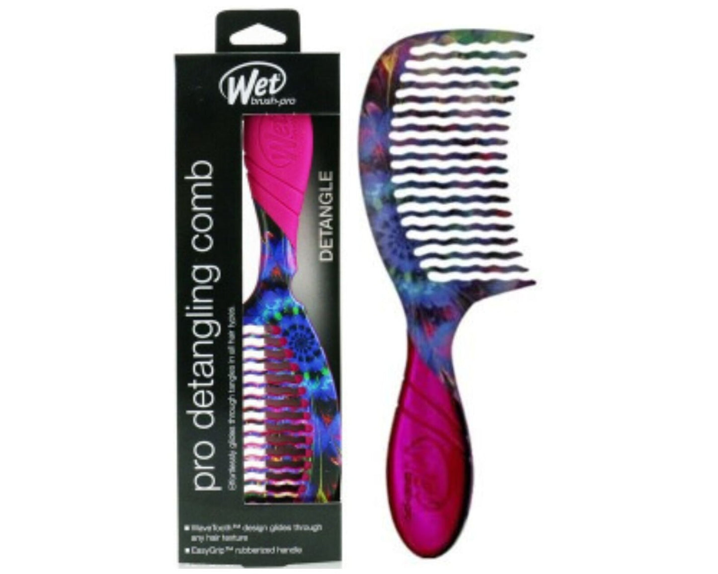 Wet Brush Detangling Comb Electric Dreams Luminous Spiral - Gentle Hair Tool