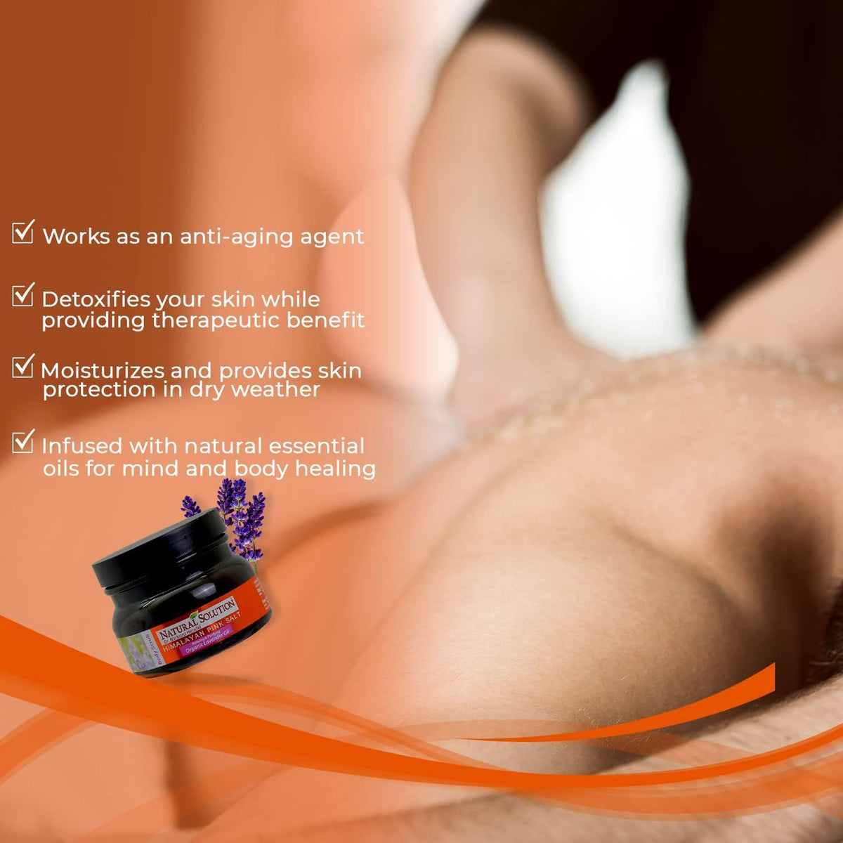 Himalayan Salt Body Scrub with Organic Lavender Oil, Relaxing &