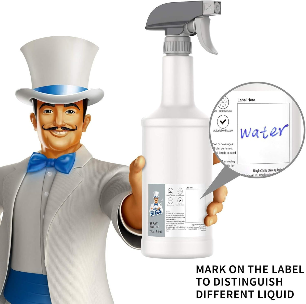 24 oz Leak-Proof Spray Bottles Set for Cleaning & Household Use