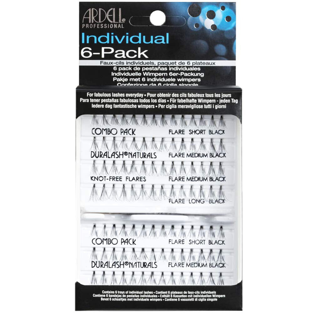 Knot-Free Individual False Eyelashes Set - All Lengths, Black, Easy to Apply