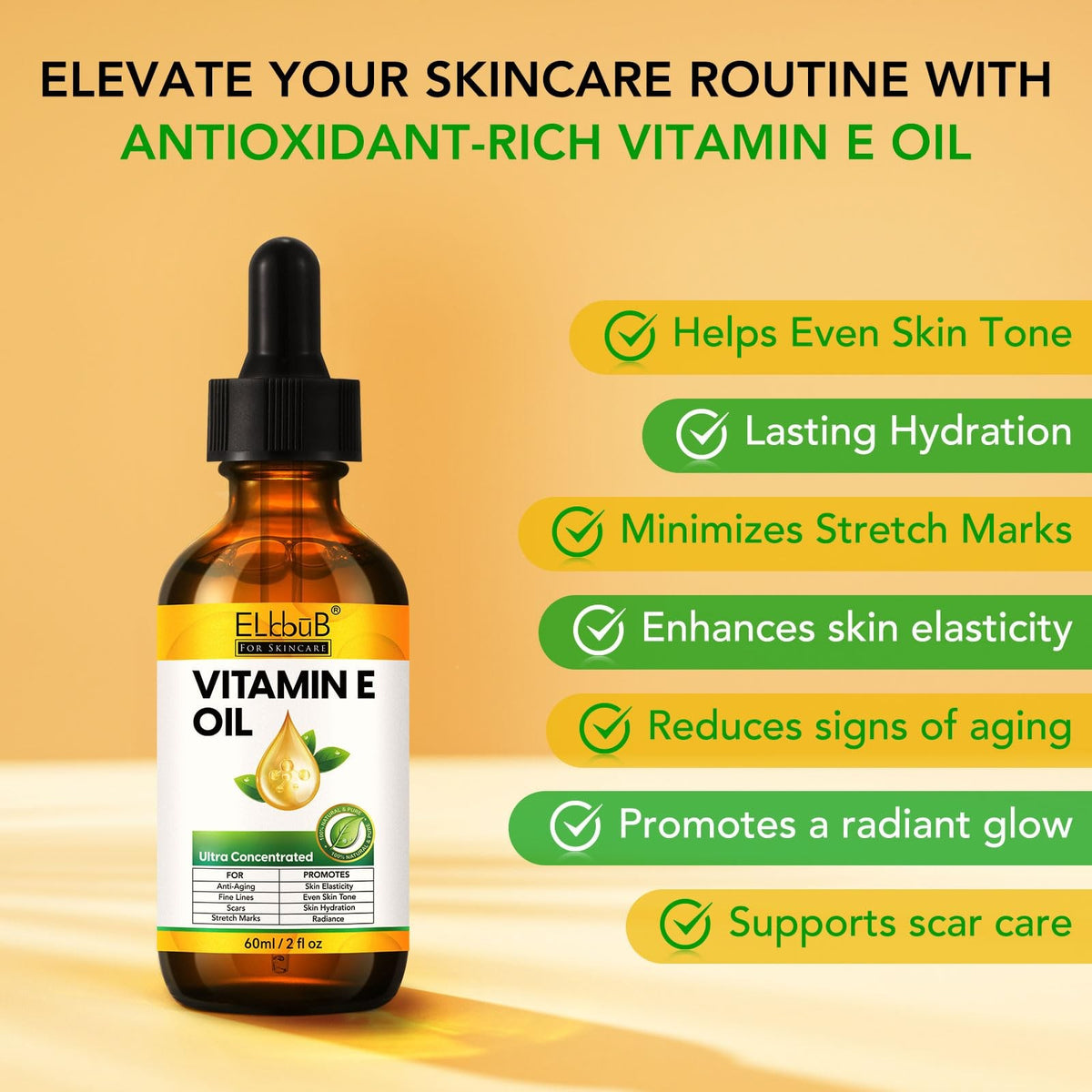 ELBBUB Premium Vitamin E Oil - Ultra Concentrated 2 Fl Oz (Pack of 1)