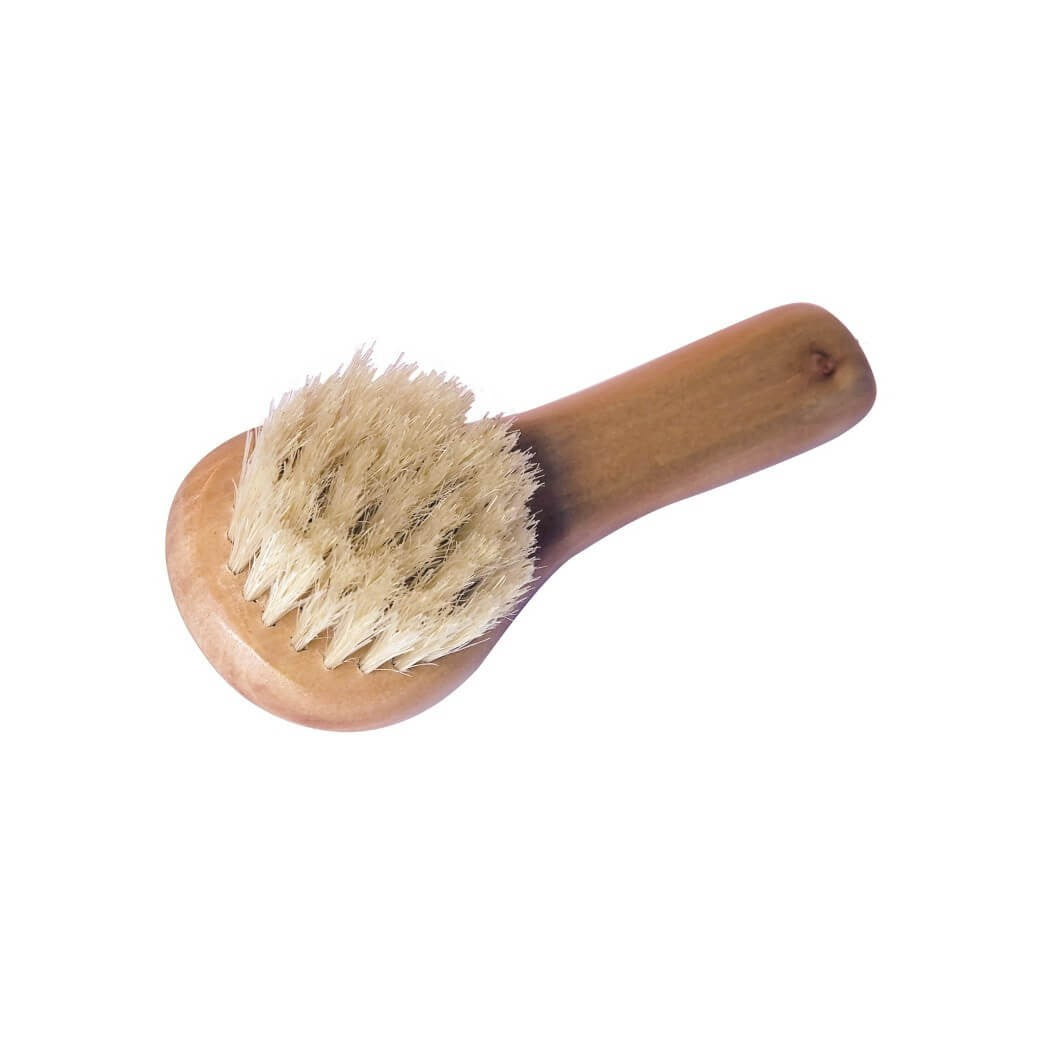 Natural Lotus Wood Face Brush with Bristles for Gentle Skin Cleansing