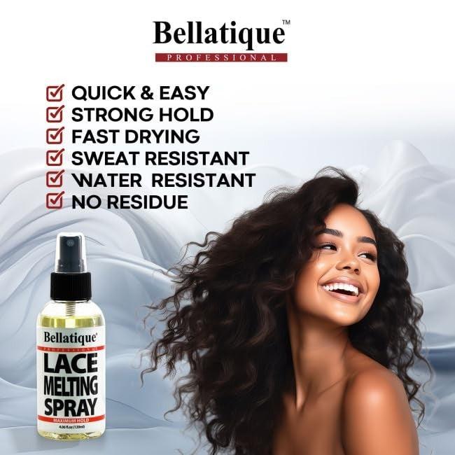 Bellatique Lace Melting Spray - Maximum Hold for Wigs & Lace Fronts 8.45oz