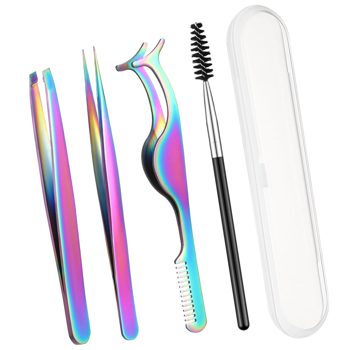 5-Piece Lash Applicator Tool Set with Tweezers, Brush & Storage Box